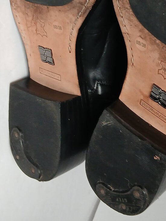 BCBG Max Azaria Black Leather Over The Knee Equestrian Style Riding Boots Size 8 - Picture 8 of 11